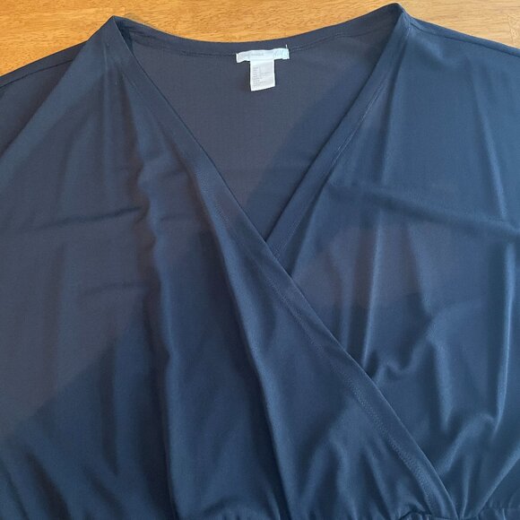 Size Large H&M little black faux wrap dress with 3/4 sleeves - Picture 8 of 11